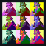 Póster Ludwig Van Beethoven Pop Art<br><div class="desc">Beethoven (1770-1827) era um compositor e pianista clássico e romântico</div>
