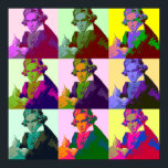 Póster Ludwig Van Beethoven Pop Art<br><div class="desc">Beethoven (1770-1827) era um compositor e pianista clássico e romântico</div>