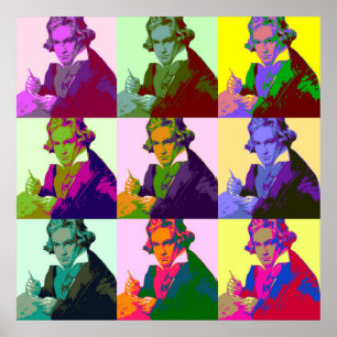 Póster Ludwig Van Beethoven Pop Art