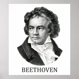 Poster Ludwig van Beethoven, preto
