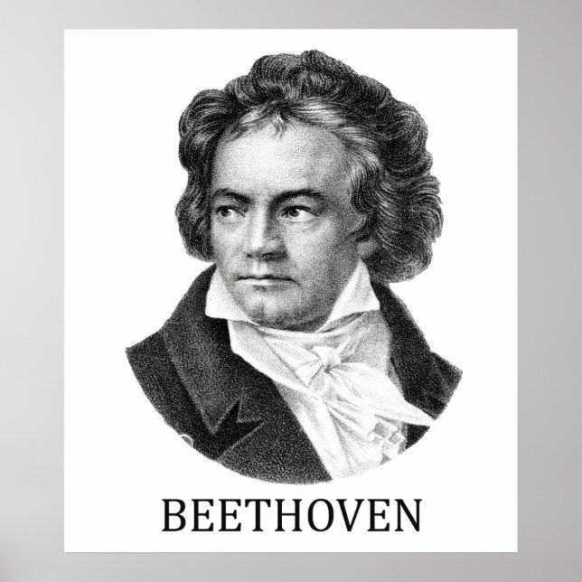 Poster Ludwig van Beethoven, preto (Frente)