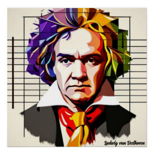 Póster Ludwig van Beethoven Vibrant Único