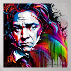 Poster Ludwig van Beethoven Vibrant Único 40"x40"