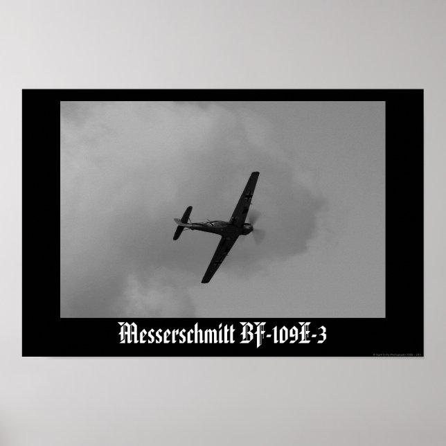 Póster Luftwaffe Bf-109 E-3 (Frente)