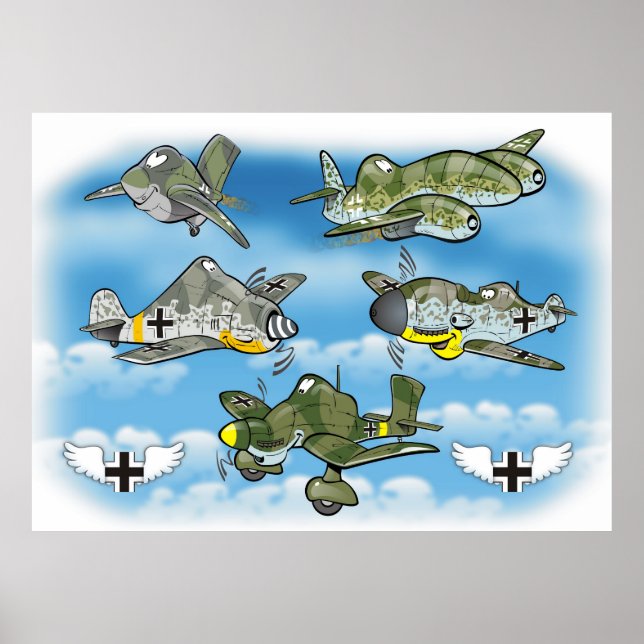 Poster luftwaffe famoso combatente ww2 (Frente)