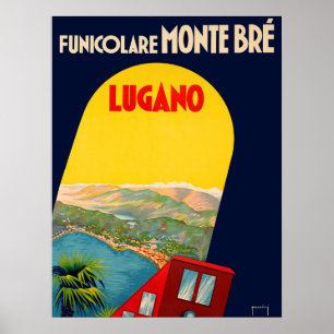 Poster Lugano, Suiça, paisagem sob arca