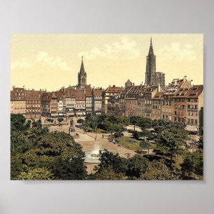 Póster Lugar de Kleber, Strassburg, Alsácia-Lorena,