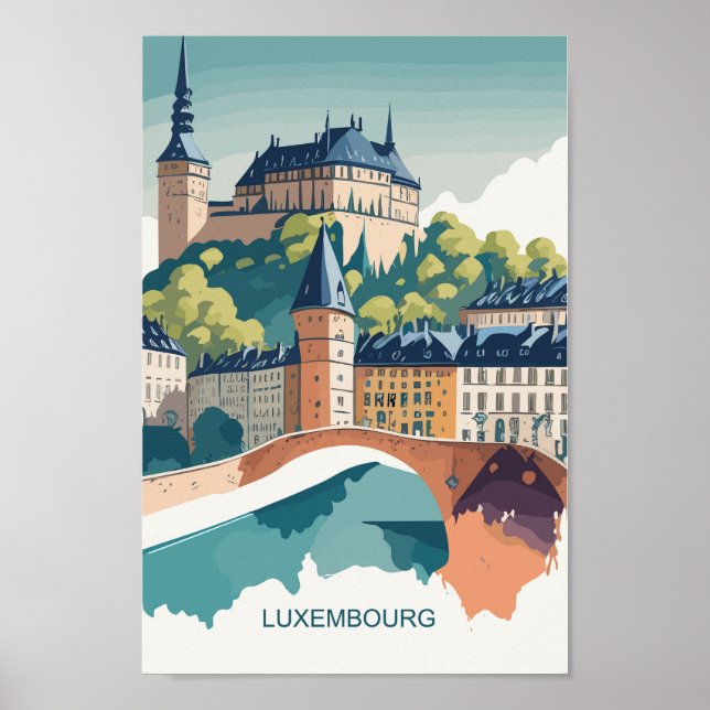 Poster Lugar de Viagem Familiar do Luxemburgo (Frente)