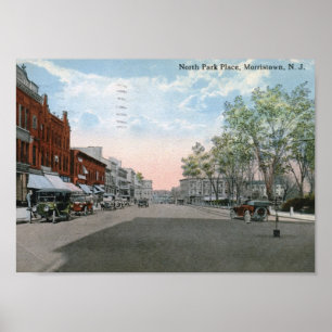 Póster Lugar do parque, vintage 1915 de Morristown NJ
