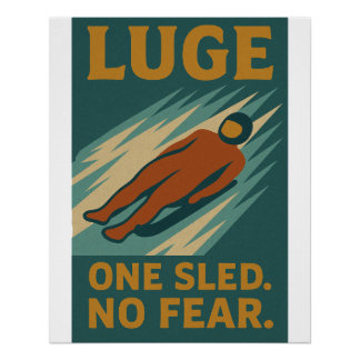 Póster Luge – One Sled. No Fear
