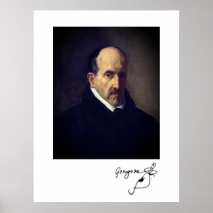 Poster Luis de Góngora (retrato/ assinatura)