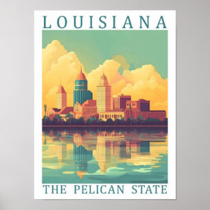 Poster Luisiana, Viagem do Estado Pelicano dos EUA