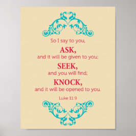 Póster Luke 11:9 Então eu digo a você.