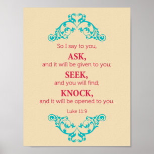 Póster Luke 11:9 Então eu digo a você.