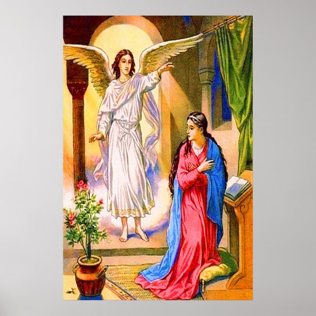 Póster Luke 1:26-38 Gabriel traz notícias para Mary poste (Frente)