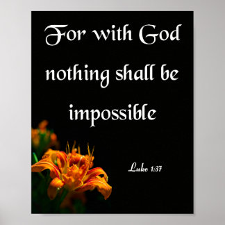 Poster Luke 1:37, por Deus