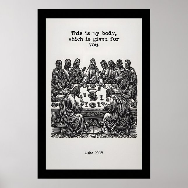 Poster Luke 22 19 Last Supper Art Print This Is My Body (Frente)