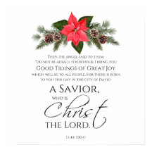 Luke 2:10-11 Bons Tidings Poinsettia Natal