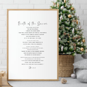 Poster Luke 2:10-15 Bíblia de Natal Verse Wall Art