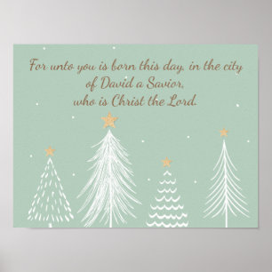 Poster Luke 2:11 Escritura para a Bíblia de Natal Verso P