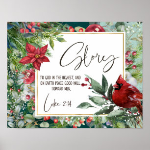 Poster Luke 2:14, Glória a Deus no Mais Alto, Natal