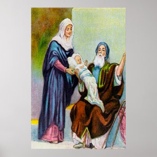 Póster Luke 2:25-35 Simeon vê a salvação de Deus