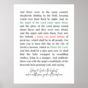 Poster Luke 2:8-14 Verso da Bíblia, Natal