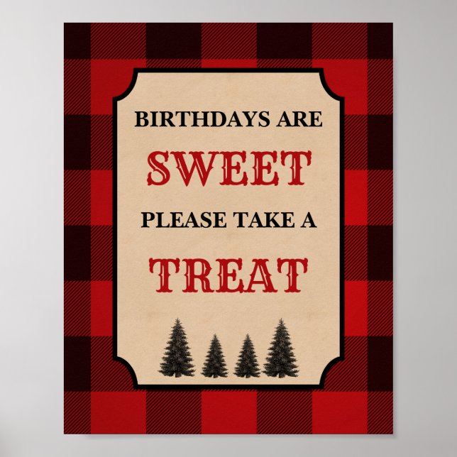 Poster Lumberjack Birthdays São Doce Sinal De Tratamento (Frente)