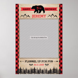 Poster Lumberjack Party Frame Prop para Booth de Fotograf