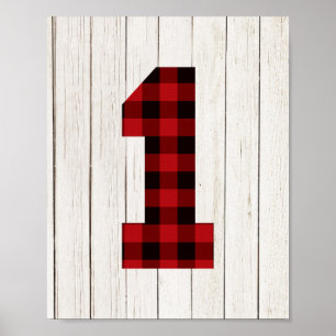 Poster Lumberjack Primeiro Aniversário Número 1 Decora