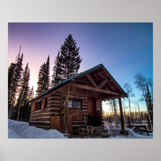 Poster Lumberjack Sunset // Gritty Cabin Sunset (Frente)