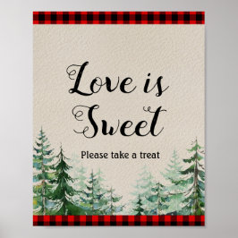 Poster Lumberjack Watercolor Love is Sweet Sign