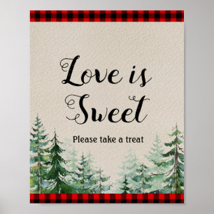 Poster Lumberjack Watercolor Love is Sweet Sign