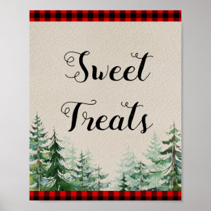 Poster Lumberjack watercolor Sinal de Sweet Treats