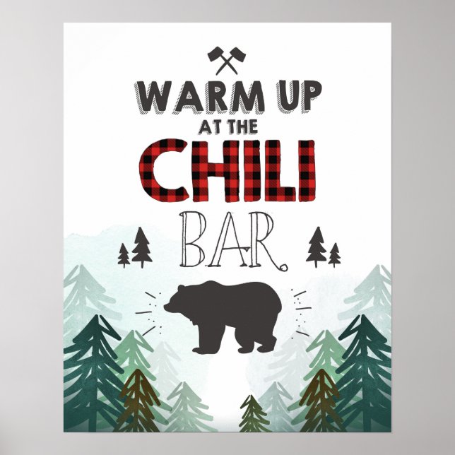 Poster Lumberjack Wild One Forest Trees - Sinal de Bar Ch (Frente)