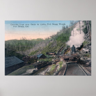 Poster Lumberjacks Logs de Carregando sobre Gulch por Cab