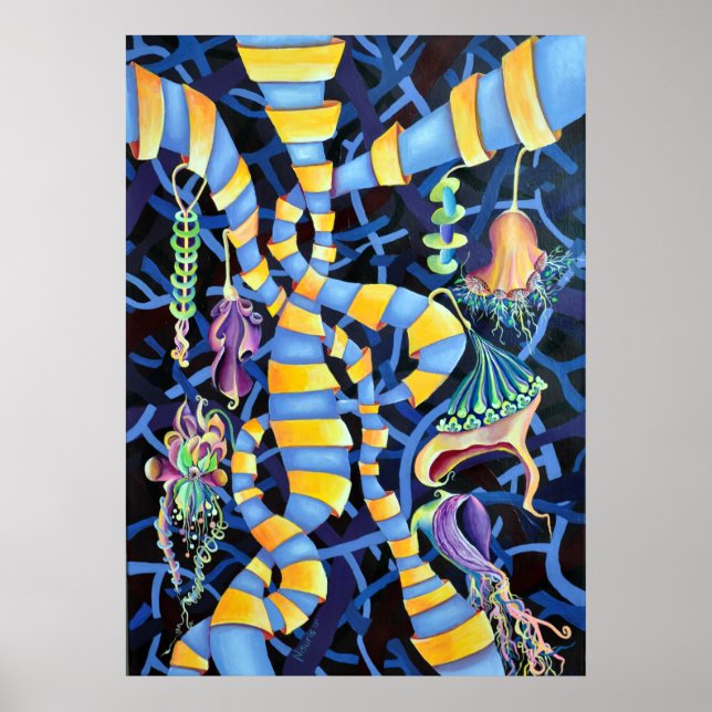 Póster Luminescência - Padrão tropical exótico de orquíde (Frente)