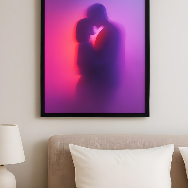 Poster Luminous Lovers – Neon Silhouette Romance Art (Criador carregado)