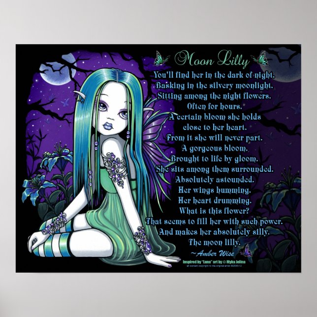 Póster Luna Moon Lilly Gótico Myka Jelina Fairy Poem Post (Frente)