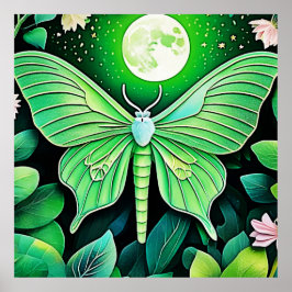 Poster Lunar Butterfly Bloom Design