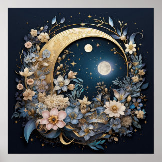 Poster Lunar Garden Wreath