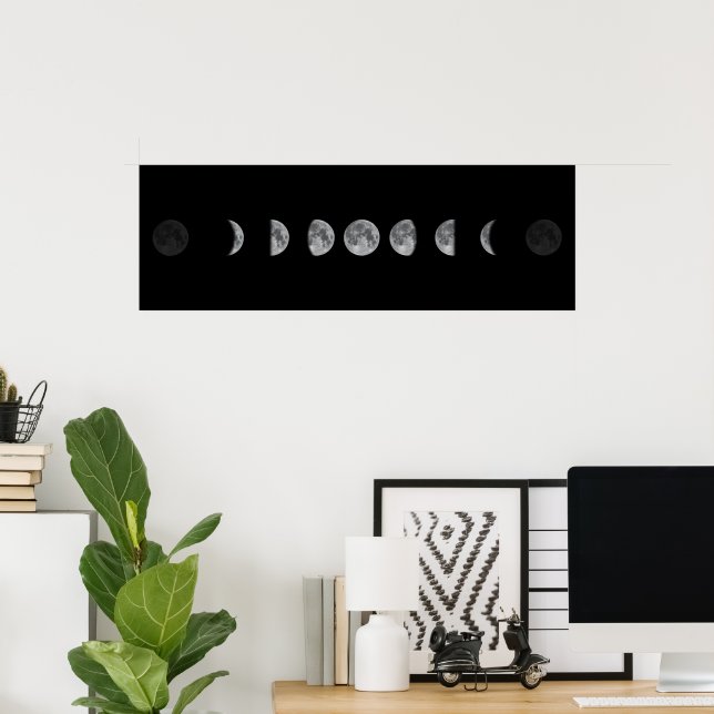 Poster Lunar Moon Fases Celestiais (Escritório em casa)