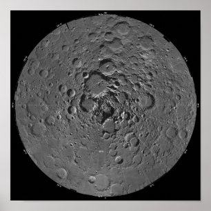 Póster Lunar mosaic of the north polar region of the m