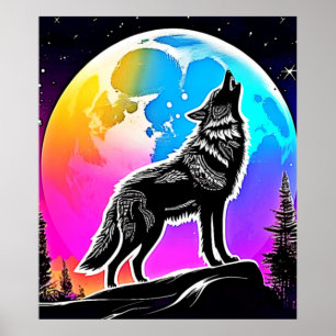 Poster Lunar Wolf Serenade Design