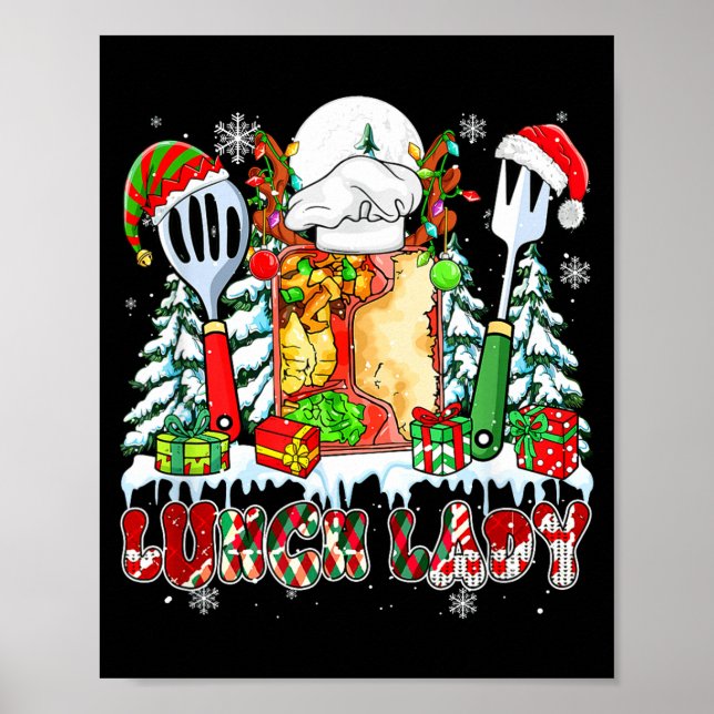 Poster Lunch Lady Xmas Colorful Cosplay Santa Reindeer El (Frente)