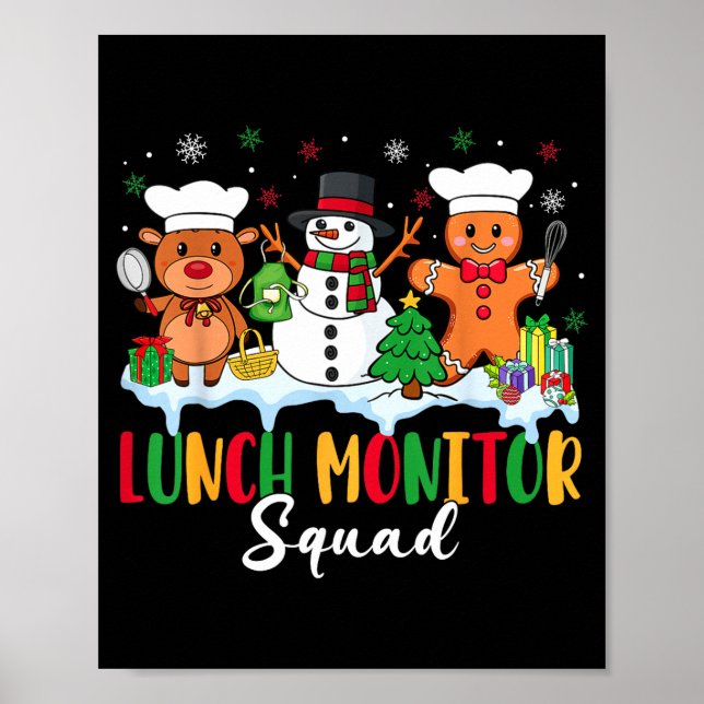 Poster Lunch Monitor Squad Reindeer Snowman Gingerbread C (Frente)