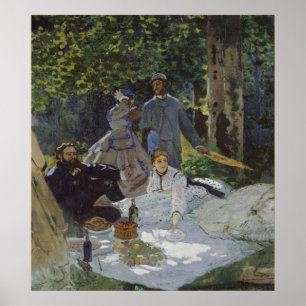 Póster Luncheon on the Grass, Painel Central (1865)