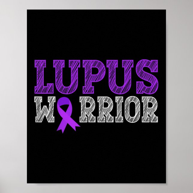 Poster Lúpus do Guerreiro Lupus Roxo Mês de Consciência (Frente)
