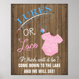 Poster Lures ou Lace Wooden Sinal do Bebê