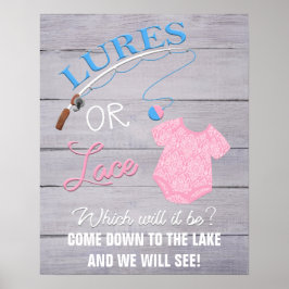 Poster Lures ou Lace Wooden Sinal do Bebê